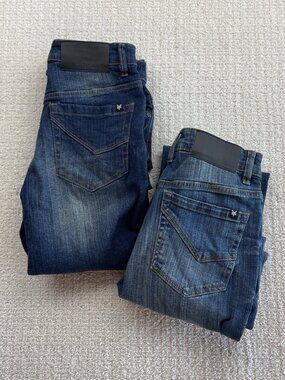 Lot x2 Y2K Zoo York Jeans Blue Straight Denim Medium Wash Workwear Sz 26 Read